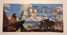 Disney's The Lion King $5.00 Gift Certificate 1995 Crisp Unused The Disney Store picture