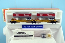 LIONEL 16904 TTUX FLATCAR W (2) NEW YORK CENTRAL PACEMAKER TRAILERS. NEW IN BOX. picture