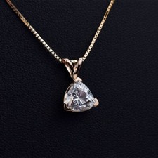 RARE 3.20 Ct Certified White Treated Diamond Solitaire Pendant in 925 Silver picture