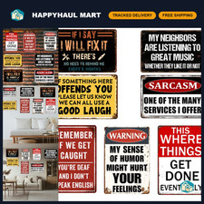 Vintage Metal Tin Signs - Funny Man Cave & Garage Decor - 7pcs Wall Art Set, 8x1 picture