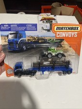 Matchbox Convoys (2019) Blue & Green Ford Cargo Logger Bed & Dirt Smasher Sealed picture