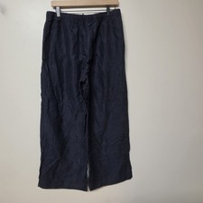 Aritzia Wilfred Womens The Lodge Cruiselinen Navy Blue Wide Leg Pull On Pants LG picture
