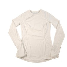 Athleta Womens White Mesh Perforated Long Sleeve Training Top Thumbholes Size S picture