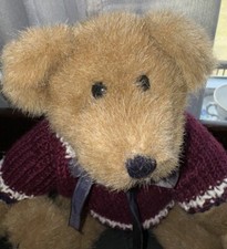 Retired Boyd’s Bear Plush 12” Heath II Jointed Bear With Sweater And Bow picture