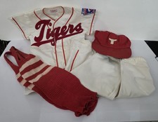 Vtg 1950s Little League Baseball Uniform Set Flannel Tigers Pan Pacific Tokyo picture