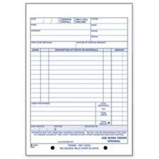 Adams Business Forms Job Work Order Book- 3-Part- 33 Sets-BK- 5-.56in.x8-.44in. picture