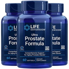 Life Extension Ultra Natural Prostate 3 Pack 180 Softgels Pygeum New 2028 picture