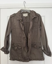 Hinge Seattle Women's Cargo Jacket Size S Green Zip Up Pockets Made in Seattle picture