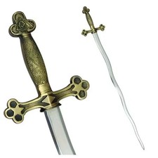 Fellowcraft Blue Lodge Flaming Snake Sword Square & Compass Gold Hilt Case  picture