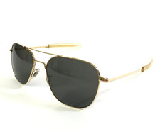Vintage American Optical Sunglasses COMMAND 23K Gold Frames w/ Dark Gray Lenses picture