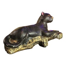 Vtg Mid Century Black Panther Ceramic Jaguar Cat Art Deco Pottery Mexico MCM Big picture