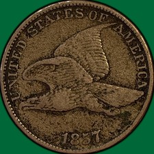 1857 Flying Eagle Cent Choice Very Fine VF+/XF Coin #48703 picture