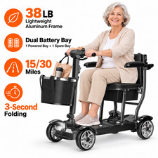 38LB Lightweight Folding Mobility Scooter 4 Wheel Travel Scooter 15/30Mile Range picture