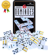 Double Six Dominoes Set | 28 Domino Tiles Double 6 Dominos with Storage Tin picture