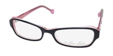 NEW LISA LOEB SWEPT AWAY EYEGLASS FRAME BLACK RECTANGULAR PLASTIC WOMENS picture