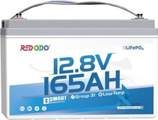 Redodo 12V 165Ah LiFePO4 Battery with Bluetooth 165A Group 31 Lithium Battery picture