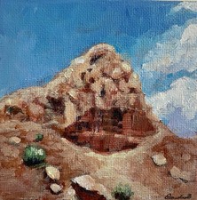 Abiquiu New Mexico Original Mini Desert Landscape Painting Southwest Art picture