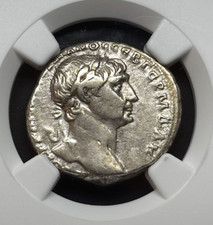 (98-117 AD) Roman Arabia Petraea - AR Tridrachm of Trajan, NGC Ch VF. picture