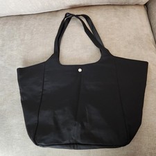 Mango Bolso G 601Tambor Black Nylon Tote Bag Shopper 77036750 NWT picture