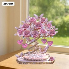 Personalized Best Mom Ever 2D Flat Plaque, Custom Heart Tree Mother’s Day Gift picture