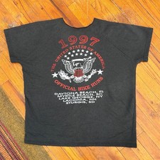 Vintage 1997 Official Bike Runs Motorcycle T-Shirt Black picture