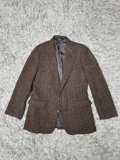VTG Polo Ralph Lauren Brown Herringbone Tweed Sport Coat Blazer 38R / 40R USA picture