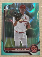 2022 Bowman Draft - Chrome Brycen Mautz #BDC-124 Aqua Lava Refractor /199 (RC) picture