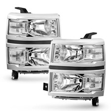 RH+LH Pair For 2014-2015 Chevy Silverado 1500 Pickup Clear Headlights Headlamps picture