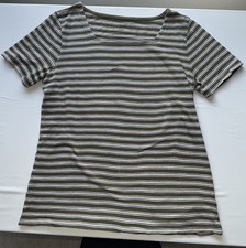 Talbots  Women’s T-shirt Small green & white striped square neck  picture