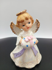 Vintage April Birthday Angel MCM Japan Ceramic Porcelain Easter Egg picture
