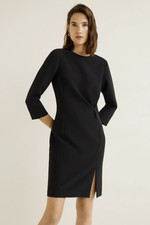 MANGO MNG Basics  Women's Black Draped Detail Dress 2 NEW NWT $79.99 picture