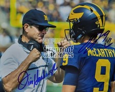 Jim Harbaugh & JJ McCarthy Michigan Football pp SIGNED 8