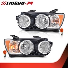 Fit For 2012-2016 Chevrolet Sonic Pair/Left/Right Chrome Amber Halogen Headlight picture