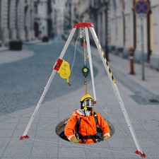2600lbs Safety Confined Space Tripod Rescue Tripod Winch Adjustable 5.2-8ft Legs picture