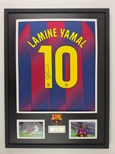 Lamine Yamal Barcelona framed shirt Hand Signed W/COA +  worldwide picture