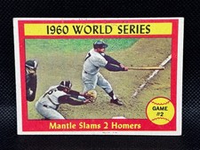 1961 Topps 1960 World Series Game 2 #307 Mantle slams 2 Homers EX or Better picture