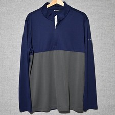 Levelwear Quarter Zip Pullover Mens Performance Colorblock Large Navy Gray picture