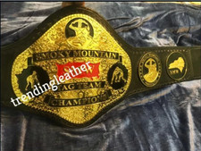 SMW Smoky Mountain Tag Team Championship Belt Zinc Metal Plates Adult Size picture