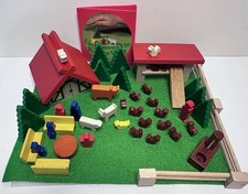 HABA Sets: Henhouse + Farm House + Pump Animals People Extras Smooth Wood A+ Vtg picture