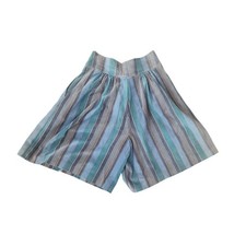 Vintage 1980s Mario Valentino Shorts in Striped Suede Multicolored High Waisted picture