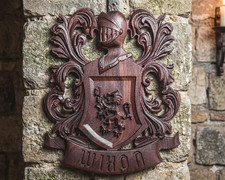 Custom Designer Carved Family Crest Personalized Coat of Arms Wooden Wall Decor picture