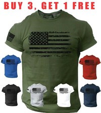 USA Distressed Flag Men T Shirt Patriotic American Tee S - 4XL picture