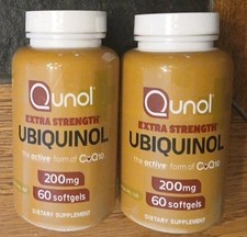 2 Ubiquinol, Qunol Extra Strength 200 mg. (60 Softgels X 2) EXP 08/2026 picture