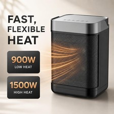 Portable Ceramic Space Heater w/4 Heat Settings,Adjustable Thermostat 1500/900W picture