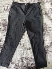 Anne Klein Pants Size L Black White Windowpane Check Pull On Stretch picture