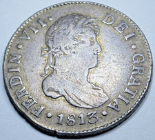 1813-NG M Guatemala 2 Reales Genuine Antique 1800's Spanish Colonial Pirate Coin picture