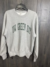 Vintage UW Green Bay Reverse Weave Sweatshirt Football Team Sweater Adult M Gray picture