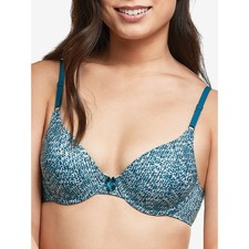 MAIDENFORM One Fab Fit T-Shirt Shaping Underwire Bra sz 34D Blue Pink 07959 picture