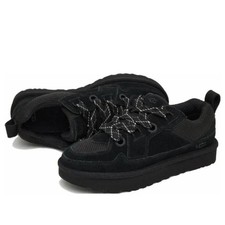 UGG Lo Lowmel Women Size 7 Black Suede Sneakers New With Box 1168890-BLK picture