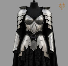 Women’s Medieval Steel Armor Set Female Knight Costume With Chainmail Cosplay picture